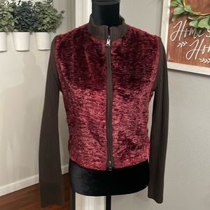 BEBE burgundy vest Detachable Sleeves